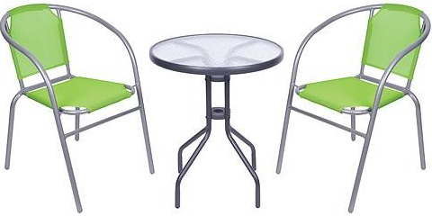 Slovakia Trend Set balkonovy BRENDA, zelený, stôl 72x59 cm, 2x stolička 60x71 cm 802098