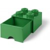 LEGO® úložný box s šuplíkem 25 x 25 x 18 cm tmavě zelená