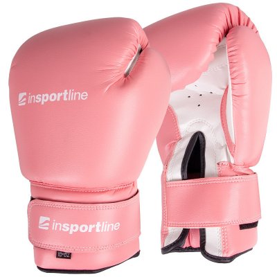 Boxerské rukavice inSPORTline Ravna ružovo-biela - 4 oz