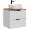 Súprava skrinka Comad Adel White ADEL WHITE 82-60-B-2S, umývadlo Comad Smile UM-6252SMILE40DP, ADEL OAK 89-60-B