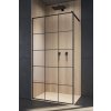 RADAWAY MODO NEW BLACK II FACTORY 125cm pevná sprchová stena / walk-in kút, profil čierny, sklo factory, 389125-54-55