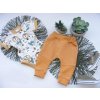 G baby 2-dielna sada body kr. rukáv tepláčiky Lion horčicová