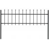 vidaXL Záhradný plot so špicatými vrchmi čierny oceľový 1,7x0,6 m 144923