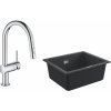 Set kuchynská batéria Grohe Minta 31358002, granitový drez Grohe K700 31654AP0