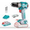 TOTAL Vŕtací skrutkovač AKU s príklepom, brushless, 20 V Li-ion (2x), industrial TIDLI20602E