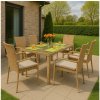 Záhradná Technoratanová súprava STELLA stôl 150 cm a 6 stoličiek - béžová