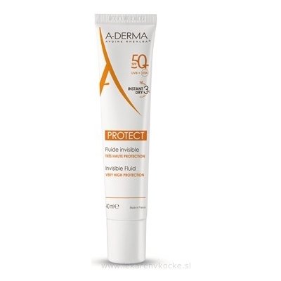 A-DERMA PROTECT FLUIDE SPF50+ transparentný fluid, 1x40 ml