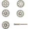 Sada diamantových kotúčov MINI, 6-dielna, s držiakom, stopka 3 mm, XL-TOOLS