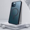 AppleKing mäkký transparentný kryt s magnetickým kruhom a farebným rámom pre iPhone 12 Pro Max - čierny - možnosť vrátiť tovar ZADARMO do 30tich dní