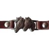 Náramok kožený 2 konské hlavy