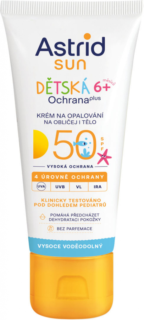 Astrid Sun Baby detský krém na opaľovanie Waterproof D-panthenol UVA+UVB SPF50 75 ml