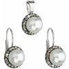 PAVONA Sada šperkov s krištáľmi Swarovski náušnice a prívesok šedá perla okrúhle 39091.3