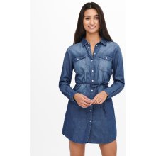 JDY Jacqueline de Yong dámske šaty Bella Life Medium Blue Denim