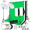 PULUZ Fotografická štúdiová súprava - pozadie, 2 x softbox, 2 x fotografický štít, statívy, žiarovky, odrazové dosky