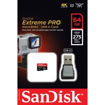 SanDisk microSDXC Extreme Pro 64GB UHS-II + USB čítačka SDSQXPJ-064G-GN6M3  od 89,4 € - Heureka.sk