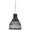 Light & Living Čierne ratanové závesné svetlo Puerto - Ø 34 * 41cm - Light & Living