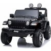 Beneo Elektrické autíčko JEEP Wrangler, Jednomiestne, čierne, Koženkové sedadlá, Rádio s Bluetooth prehrávačom, SD/USB vstup, Pohon 4x4, Lítiová batéria, EVA kolesá, Odpružená náprava, 2,4 GHz Dialkov