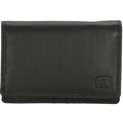 Double D dámska kožená peňaženka 02C337 čierna
