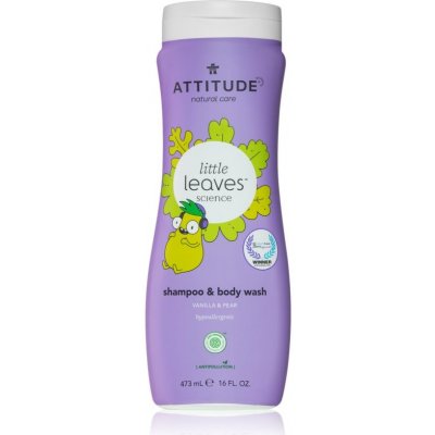 Attitude Little Leaves Vanilla & Pear detský umývací gél a šampón 473 ml