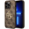 Kryt na mobil Guess PU 4G Metal Logo Zadný Kryt pre iPhone 15 Pro Max Brown (GUHCP15X4GMGBR)