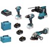 Makita Makita DLX4195JX1 AKU sada DGA504+DHR243+DHP489+DTD173 Li-ion LXT 3x 18V/5,0Ah v Makpacu DLX4195JX1