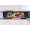 DIMEX | Dibond doska za kuchynskú linku | DBW-18060-020 Graffiti | 180 x 60 cm + Dibond obkladová doska Dimex do kuchyne Graffiti v rozmere 180 x 60 cm