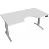 Pracovný stôl Motion Ergo, PO, 2S, 160x70,5-120,5x90 cm, biela/sivá - 1 kus - 1 KS - pamäťové - 60 mesiacov - elektrický polohovateľný - stôl - 90 cm - Hobis - Motion Ergo - 160 cm - 70,5 - 120,5 cm -