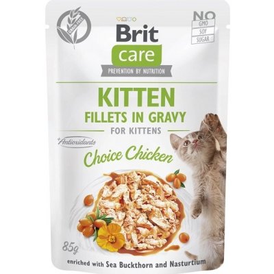 Brit Care Cat kapsička Kitten Fillets in Gravy Choice Chicken 85 g