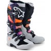 Boty TECH 7, ALPINESTARS (černá/světle šedá/oranžová fluo/gradient, vel. 40,5)