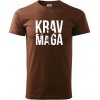 Nápis Krav Maga - Klasické pánske tričko vyššej gramáže - XS ( Čokoládová )