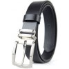 Kožený opasok DUAL, šírka 3.3cm, Slovenská výroba - Čierna