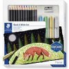 Farebné ceruzky, sada, šesťhranné, so strúhadlom a dekoračným popisovačom, STAEDTLER 149 C, 12 rôznych farieb
