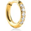 Troli Pozlátená kruhová single náušnice so zirkónmi VHLLE2008G 0,8 cm