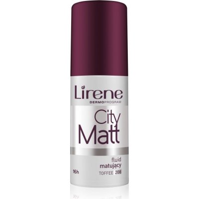Lirene City Matt zmatňujúci fluidný make-up s vyhladzujúcim efektom odtieň 208 Toffee 30 ml