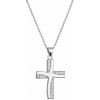 Strieborný náhrdelník kríž so zirkónmi 12135.1 crystal