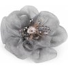 Kvet s brúsenými sklenenými korálkami na našitie a nalepenie Ø6-7 cm