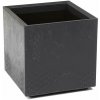 HowHomely PLASTOVÝ KVETINÁČ NA KOLIESKACH BETONIQUE 40X40 CM IMITÁCIA BETÓNU ČIERNA