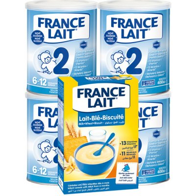 France Lait 2 4x400 g + Pšeničná mliečna kaša sušienky 250 g