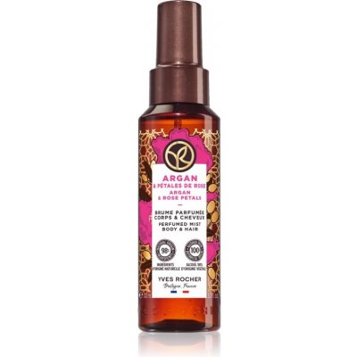 Yves Rocher Bain de Nature parfumovaný sprej na telo a vlasy pre ženy Argan & Rose Petals 100 ml