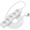 AlzaPower predlžovací prívod 230 V 5 zásuviek 3 m biely APW-LV-B30E1W