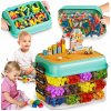 Úložný box na LEGO kocky, organizér na hračky, box s priehradkami, poschodový