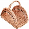 Proutěný koš na dřevo malý světlý 36 x 56 cm