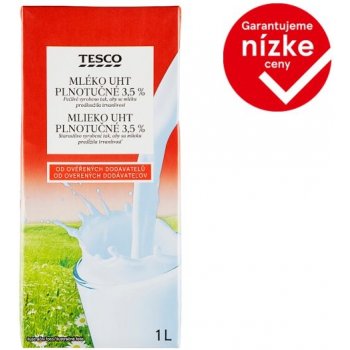 Tesco Mlieko UHT plnotučné 3,5% 1 l od 0,95 € - Heureka.sk