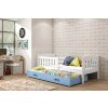 Interbeds Jednolôžková posteľ Kubus3 Biela pre teenagerov 190x90 s matracom, rozkladacia - modrá