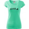 Evolúcia veslovanie 1 človek - Dámske tričko Pure - 2XL ( Mätová )