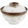 MADAM STOLTZ Kameninová misa s vekom White Brown