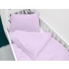 Biante Detské posteľné obliečky do postieľky Minky 3D bodky MKP-002 Fialové lila Do postieľky 90x120 a 40x60 cm