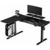 ULTRADESK Herný stôl WINGER - čierny, 111x155x60 cm, 75-122 cm, elektricky nastaviteľná vý