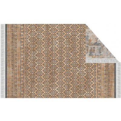 Tempo Kondela Obojstranný koberec, vzor/hnedá, 80x150, MADALA
