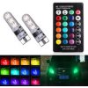 2× T10 W5W LED RGB žiarovky – 6× SMD 5050, RGB, DO, vodeodolné